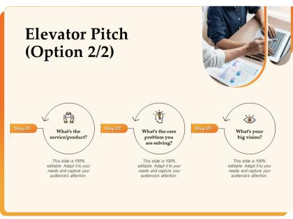 Elevator pitch option big vision service ppt powerpoint presentation visual aids pictures