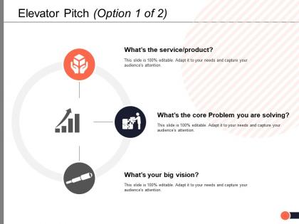 Elevator pitch option strategy ppt powerpoint presentation summary grid