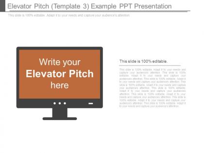 Elevator pitch template 3 example ppt presentation