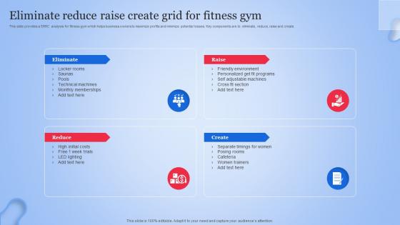 Eliminate Reduce Raise Create Grid For Fitness Gym