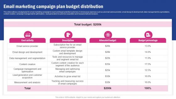 Email Marketing Campaign Plan Budget Spa Business Promotion Strategy To Increase Brand Strategy SS V