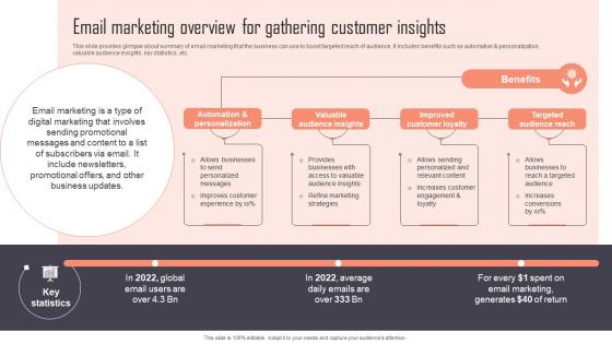 Email Marketing Overview For Gathering Customer Implementing New Marketing Campaign Plan Strategy SS