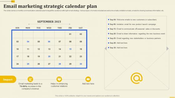 Email Marketing Strategic Calendar Plan Implementation Of 360 Degree Marketing