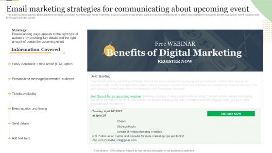 Email Marketing Strategies For Communicating About Event Enterprise Event Communication Guide