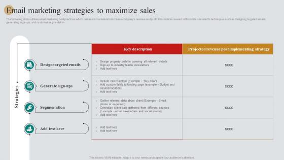 Email Marketing Strategies To Maximize Sales Real Estate Marketing Plan To Maximize ROI MKT SS V