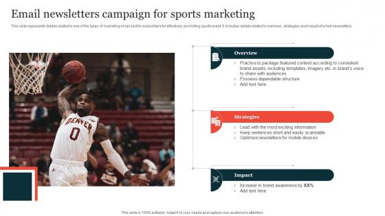 Email Newsletters Campaign For Sports Guide On Implementing Sports Marketing Strategy SS V