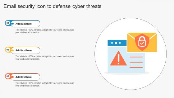 Email Security Icon To Defense Cyber Threats