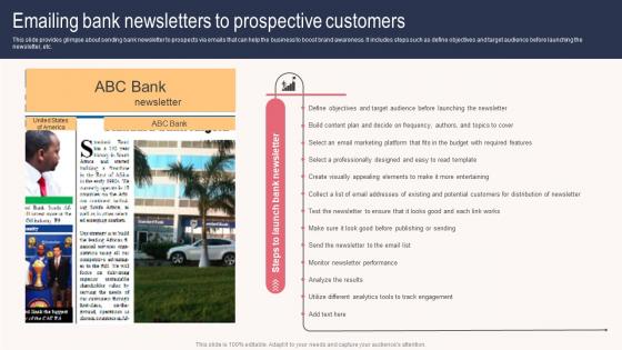 Emailing Bank Newsletters To Prospective Customers Sales Outreach Plan For Boosting Customer Strategy SS