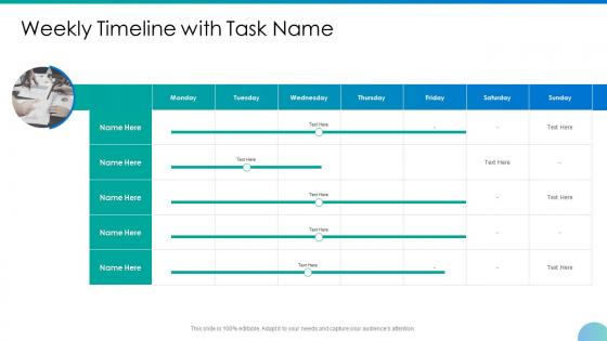 Embedding csr and sustainability work culture weekly timeline with task name