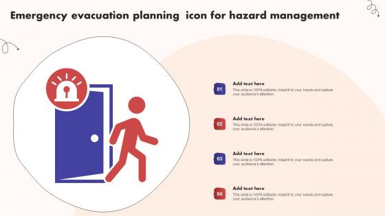 Emergency Evacuation Planning Icon For Hazard Management