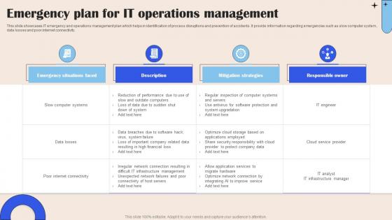Emergency Plan For It Operations Management