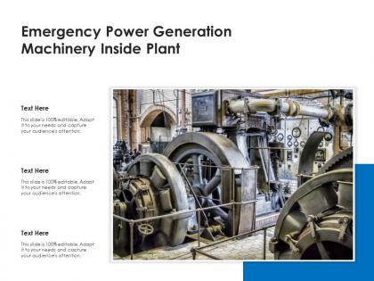 Emergency power generation machinery inside plant