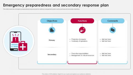 Emergency Preparedness And Secondary Response Plan