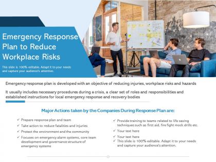 Emergency response plan to reduce workplace risks