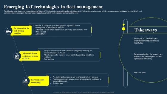 Emerging IOT Technologies In Fleet Management IOT Fleet Management IOT SS V