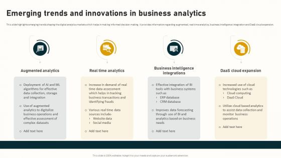 Emerging Trends And Innovations In Business Complete Guide To Business Analytics Data Analytics SS