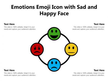 Emotions emoji icon with sad and happy face