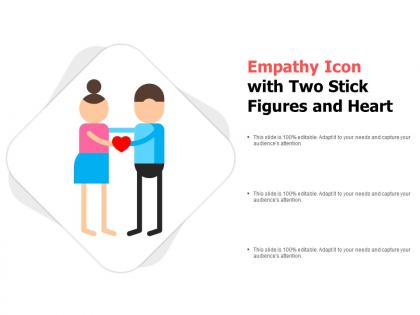 Empathy icon with two stick figures and heart