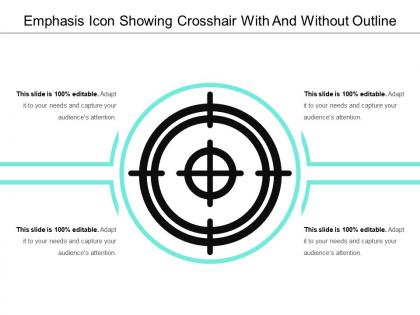 Emphasis icon showing crosshair with and without outline