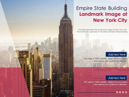 Empire state building landmark image at new york city powerpoint template