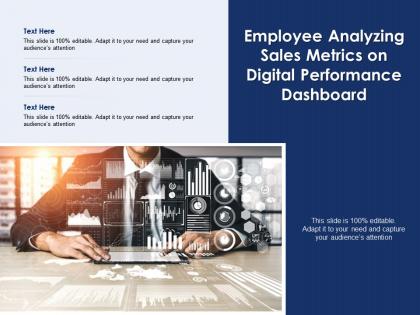 Employee analyzing sales metrics on digital performance dashboard