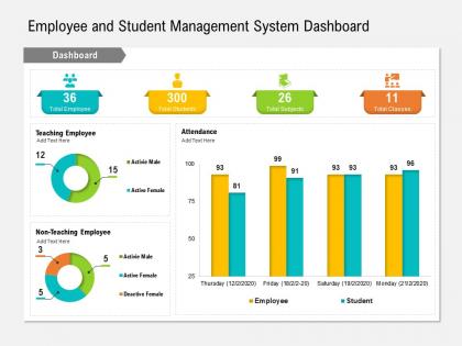 Employee and student management system dashboard