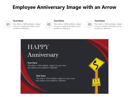 Employee anniversary image with an arrow