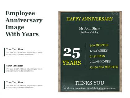Employee anniversary image with years