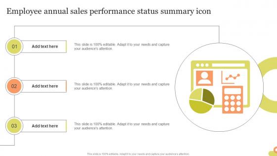 Employee Annual Sales Performance Status Summary Icon