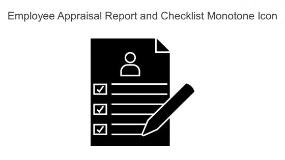 Employee Appraisal Report And Checklist Monotone Icon In Powerpoint Pptx Png And Editable Eps Format