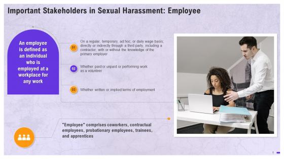 Employee As Stakeholder In Sexual Harassment Training Ppt