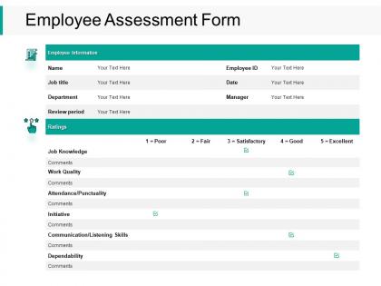 Employee assessment form knowledge ppt powerpoint presentation examples