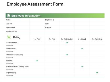 Employee assessment form ppt powerpoint presentation ideas microsoft