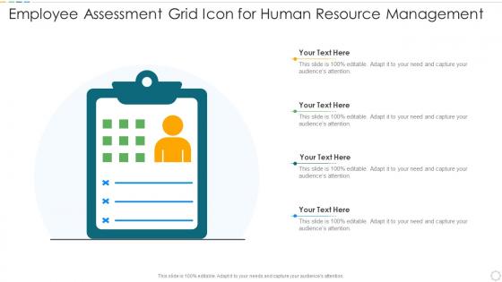 Employee assessment grid icon for human resource management