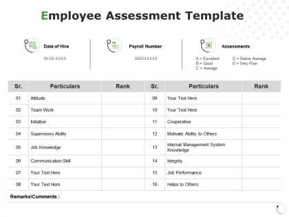 Employee assessment internal management assessments ppt powerpoint presentation file vector
