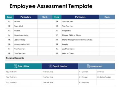 Employee assessment template payroll ppt powerpoint presentation pictures aids