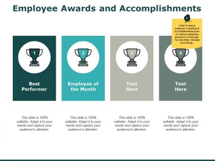 Employee awards and accomplishments performer ppt powerpoint presentation pictures