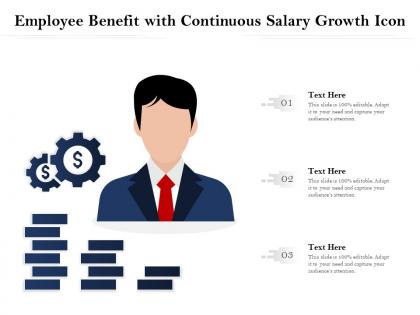 Employee benefit with continuous salary growth icon