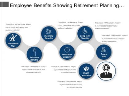 Employee benefits showing retirement planning short term disability