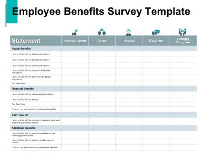 Employee benefits survey financial benefits health benefits ppt powerpoint presentation summary skills
