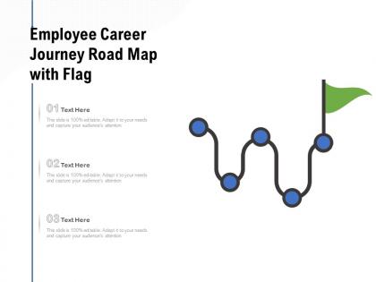 Employee career journey road map with flag