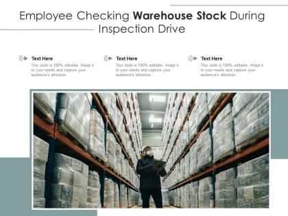 Employee checking warehouse stock during inspection drive