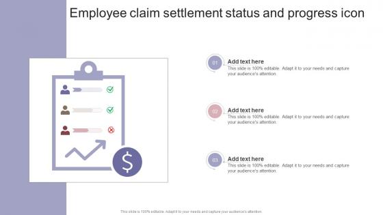 Employee Claim Settlement Status And Progress Icon