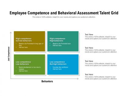Employee competence and behavioral assessment talent grid