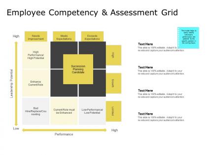 Employee competency and assessment grid low performance ppt presentation inspiration rules