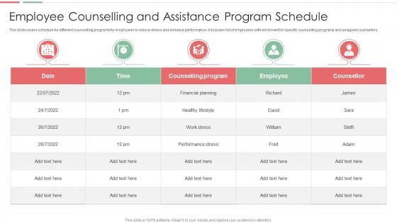 Employee Counselling And Assistance Program Schedule