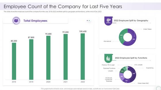 Employee Count Of The Company For Last Five Years It Company Report Sample