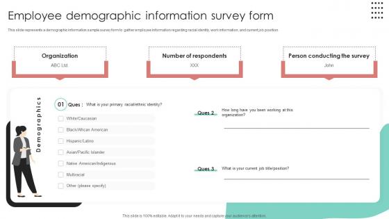Employee Demographic Information Survey Form Racial Diversity Training DTE SS