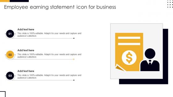 Employee Earning Statement Icon For Business