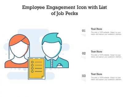 Employee engagement icon with list of job perks